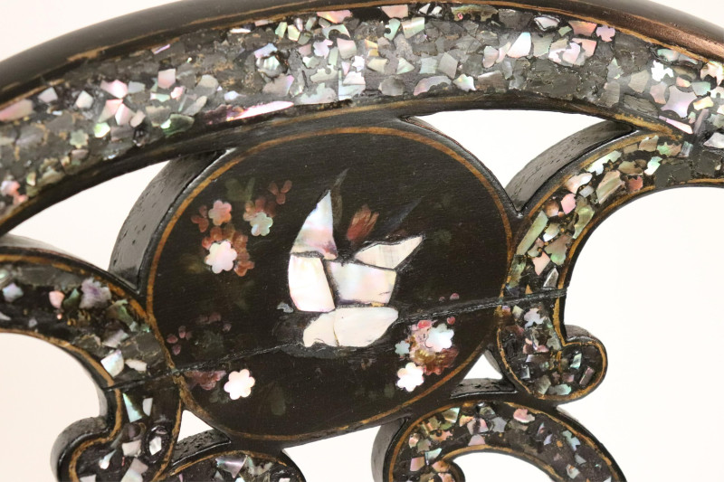 Inlaid Indo-Persian Table and a Side Chair
