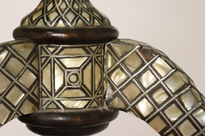 Inlaid Indo-Persian Table and a Side Chair