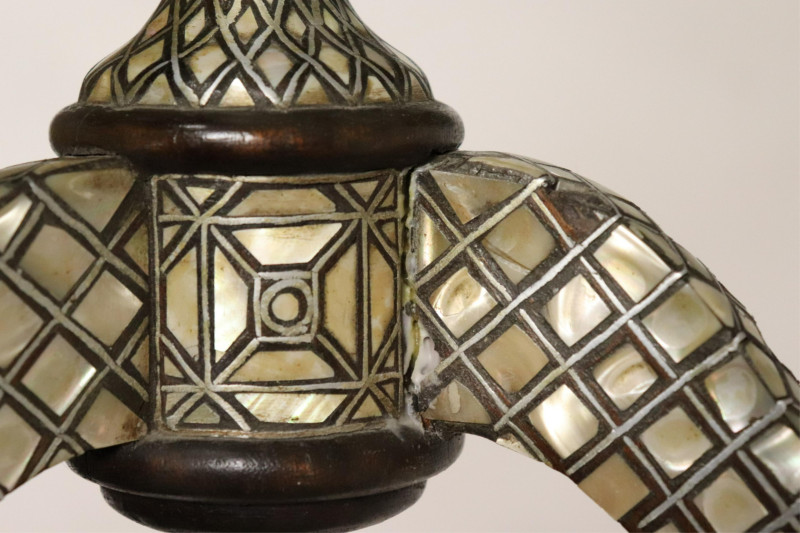 Inlaid Indo-Persian Table and a Side Chair