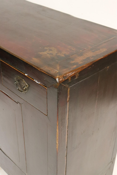 Asian Black Lacquered Storage Cabinet