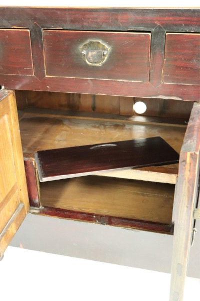 Asian Black Lacquered Storage Cabinet